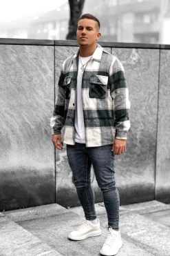 Veste confortable avec motif à carreaux