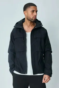 Veste courte à capuche réglable avec ficelle
