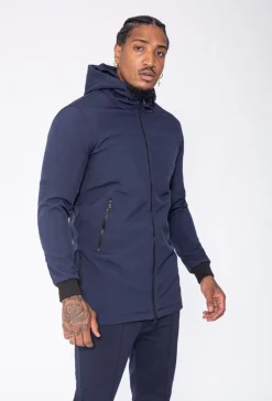 Veste longue zippée avec capuche
