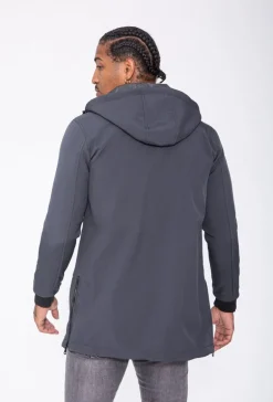 Veste longue zippée avec capuche