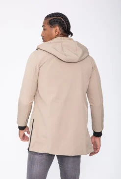 Veste longue zippée avec capuche