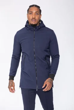 Veste longue zippée avec capuche
