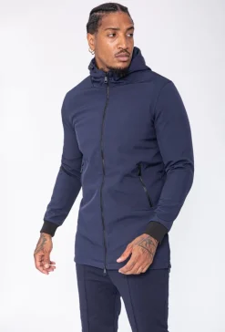 Veste longue zippée avec capuche