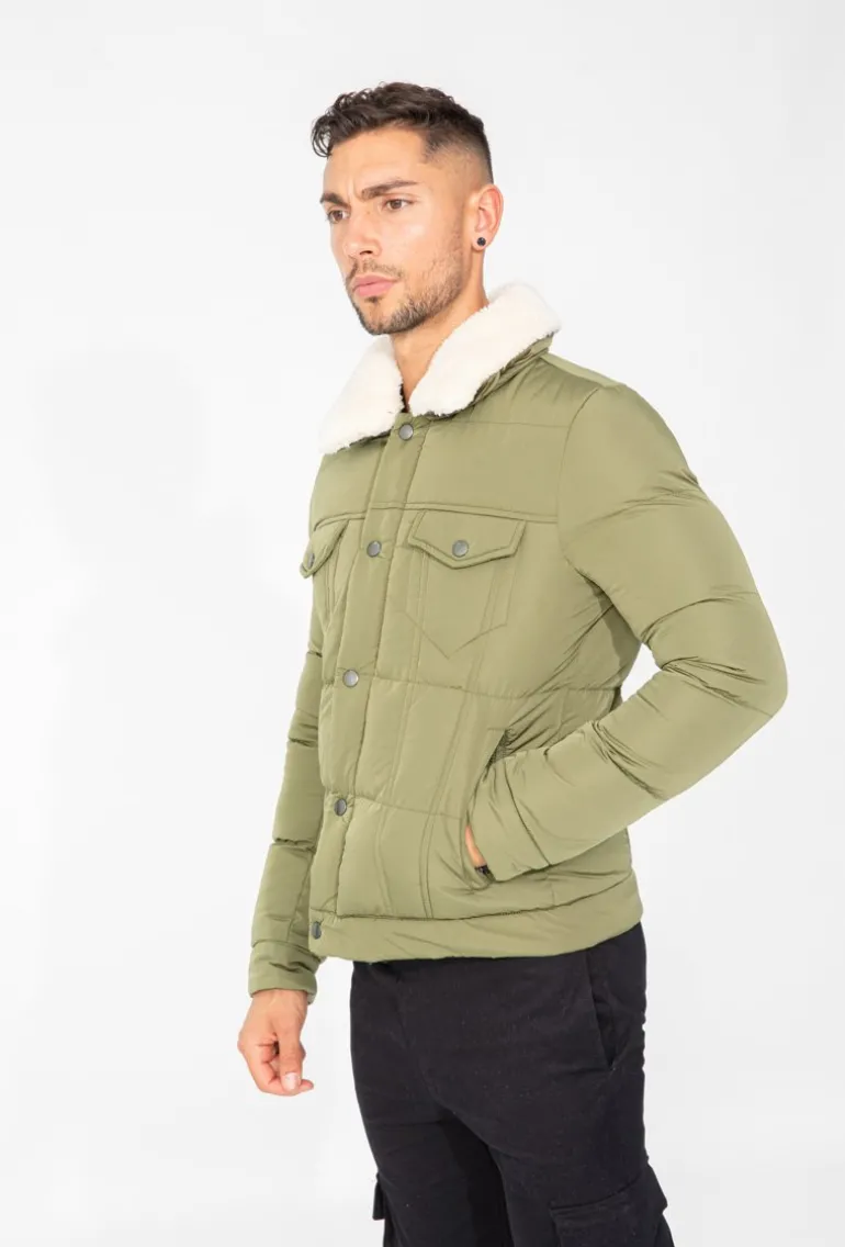 Veste matelassée avec col mouton