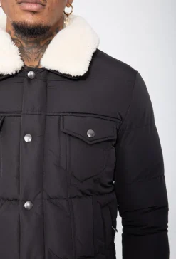 Veste matelassée avec col mouton