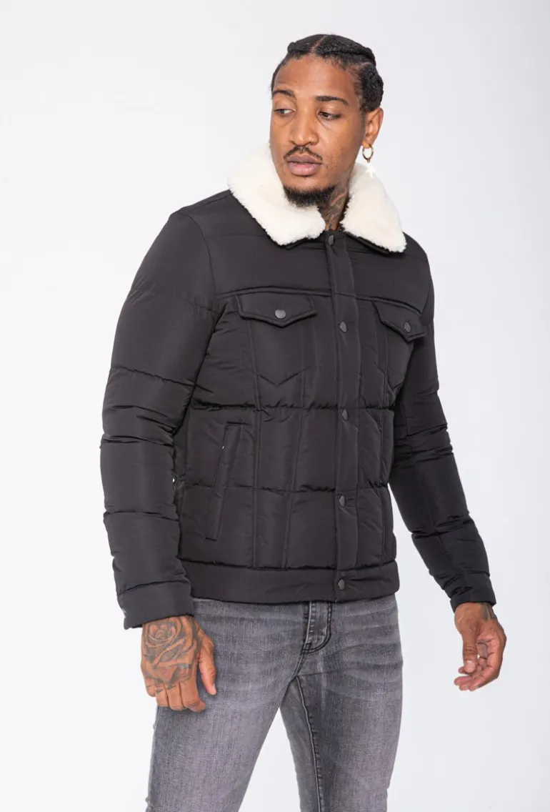 Veste matelassée avec col mouton