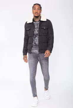 Veste matelassée avec col mouton