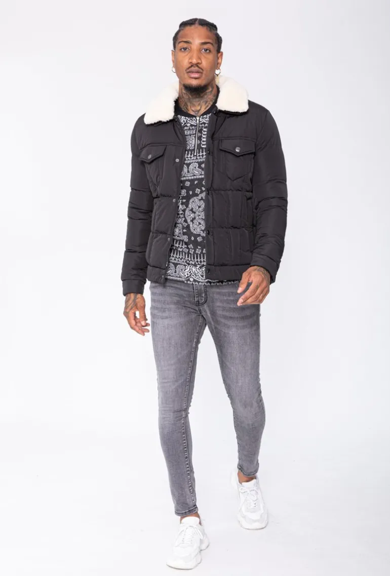 Veste matelassée avec col mouton