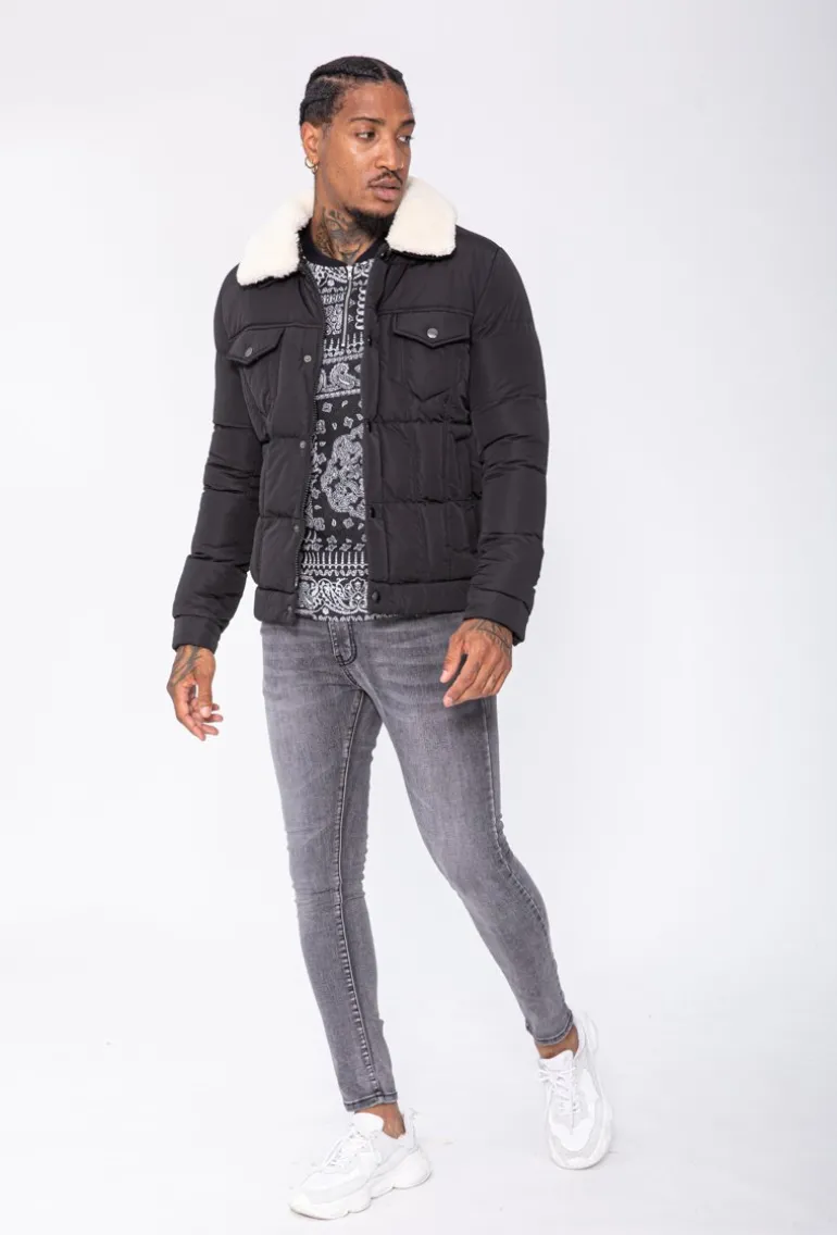 Veste matelassée avec col mouton