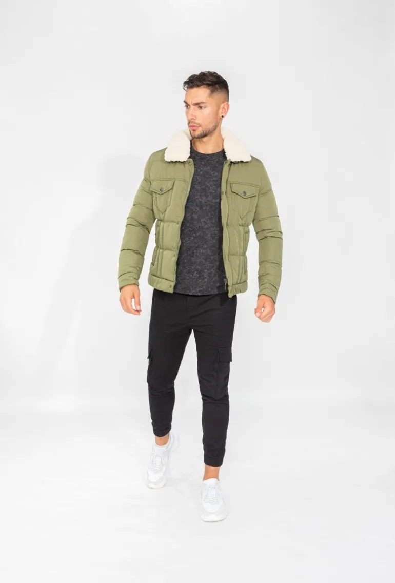 Veste matelassée avec col mouton