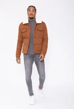 Veste matelassée avec col mouton