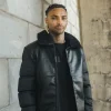 Veste matelassée avec un col à revers moumouté