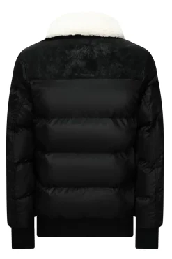 Veste matelassée avec un col à revers moumouté