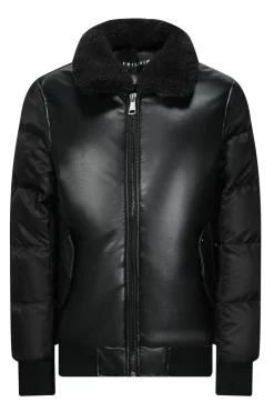 Veste matelassée avec un col à revers moumouté