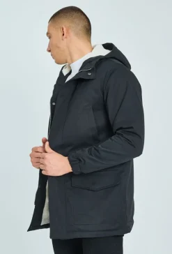 Veste parka milongue à capuche moumoutée