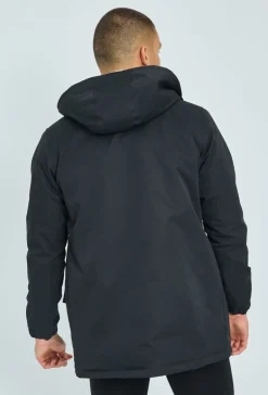 Veste parka milongue à capuche moumoutée