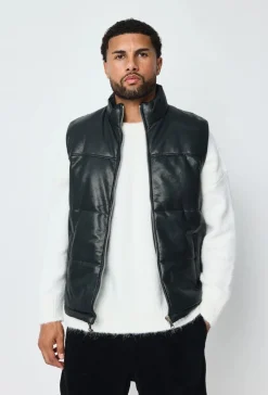 Veste sans manche en similli matelassé