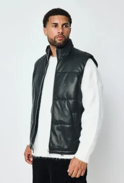 Veste sans manche en similli matelassé