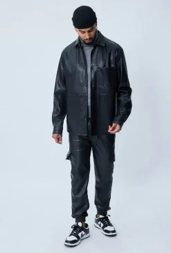 Veste similicuir à empiècement