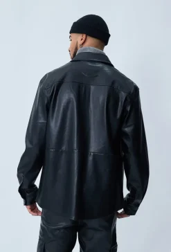 Veste similicuir à empiècement