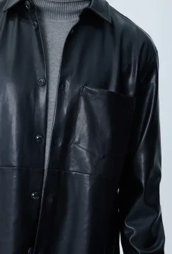 Veste similicuir à empiècement