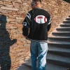 Veste teddy à broderie style americain