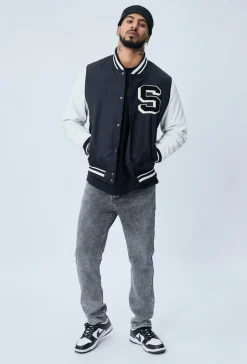 Veste teddy à broderie style americain