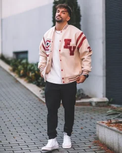 Veste teddy à broderie style americain