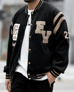 Veste teddy à broderie style americain