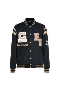 Veste teddy à broderie style americain