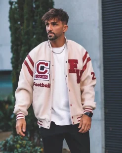 Veste teddy à broderie style americain