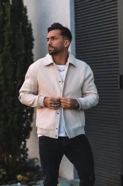 Veste teddy maille à col chemise