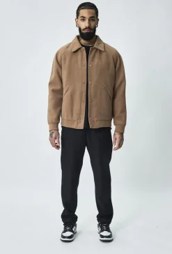Veste teddy maille à col chemise