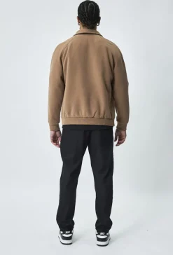Veste teddy maille à col chemise