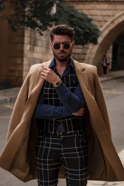 Veste tendance sans manches avec motif à carreaux