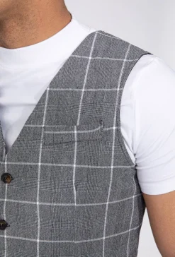 Veste tendance sans manches avec motif à carreaux
