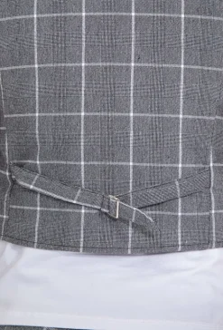 Veste tendance sans manches avec motif à carreaux