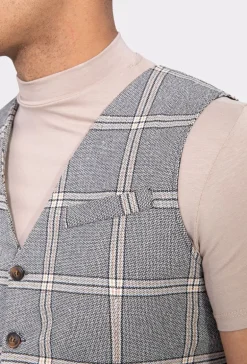 Veste tendance sans manches avec motif à carreaux