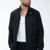 Veste unie sans capuche style biker en tissus