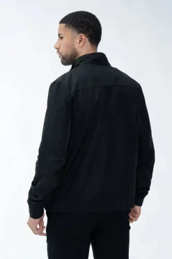 Veste unie sans capuche style biker en tissus