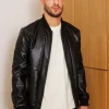 Veste unie simili cuir