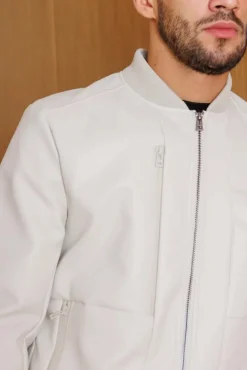 Veste unie simili cuir