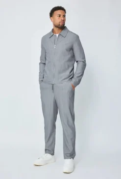 Veste zippée à rayures