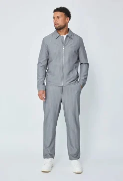 Veste zippée à rayures