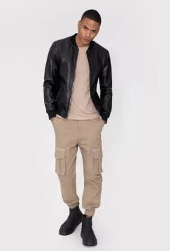 Veste zippée simili cuir