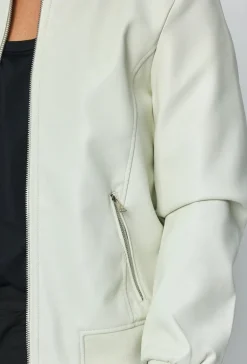 Veste zippée simili cuir